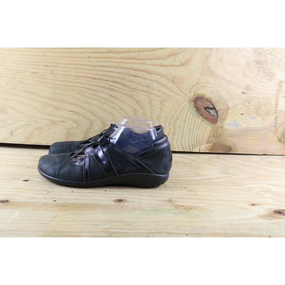 Naot Flats Womens Sz 11.5 Black Leather Timu Ballet Comfort Shoes